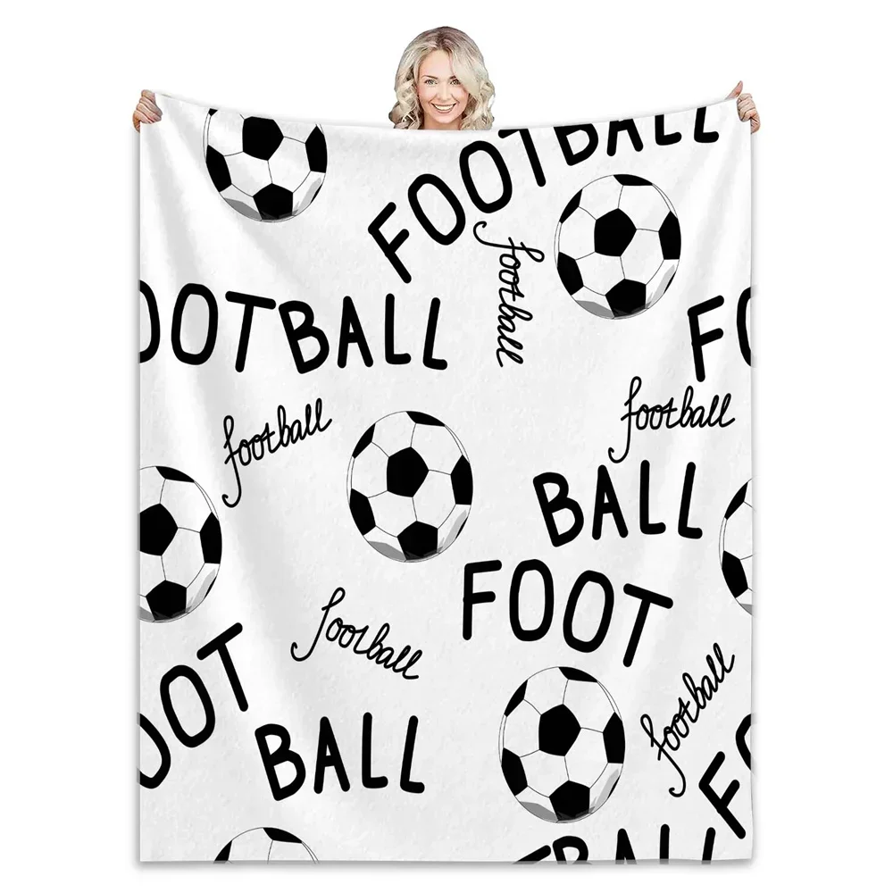 

Soccer Blanket Super Soft Flannel Throw for Outdoor Sports Bed Sofa Camping Perfect Gift for Boys Girls Adults
