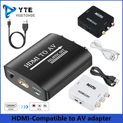 YIGETOHDE HDMI to RCA converter supports PAL/NTSC suitable for Apple TV Roku Fire Stick Blu -ray DVD player old TV projector etc