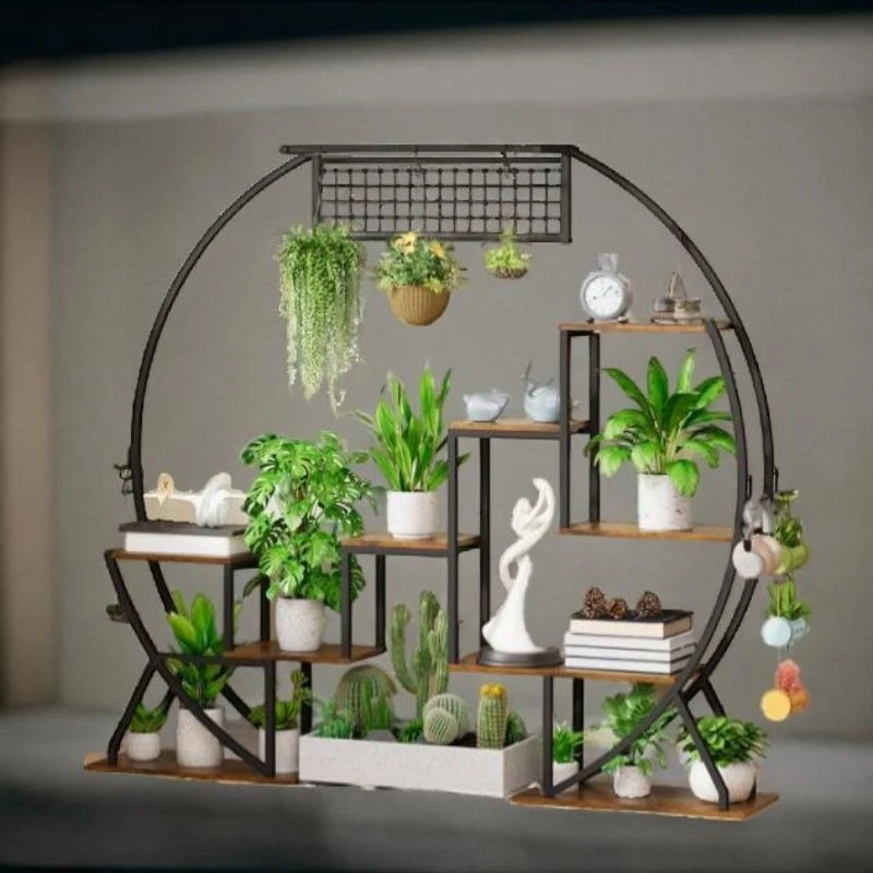 Large round flower stand, simple multi-functional flower stand, living room rack