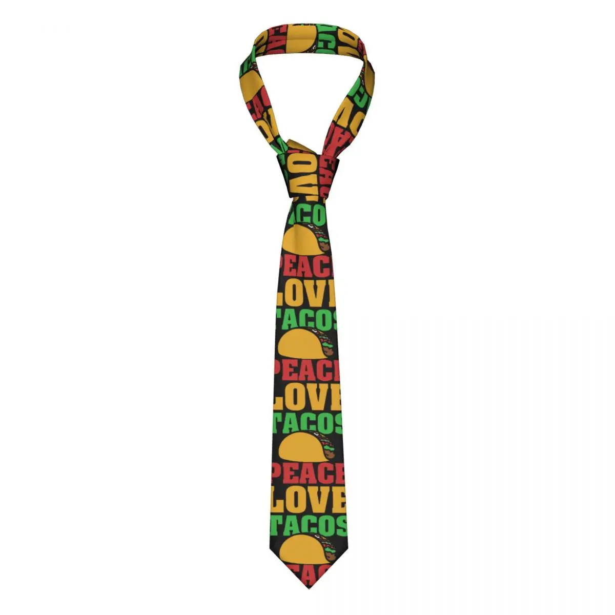 

Peace Love Tacos Necktie Unisex Polyester 8 cm Taco Tuesday Neck Ties for Mens Slim Narrow Accessories Gravatas Party