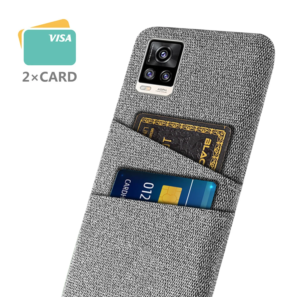 Card Case For vivo V20 V21E Case Luxury Fabric Dual Card Phone Cover For Vivo V21 5G / V20 Pro Case Bumper for VivoV20 V 20