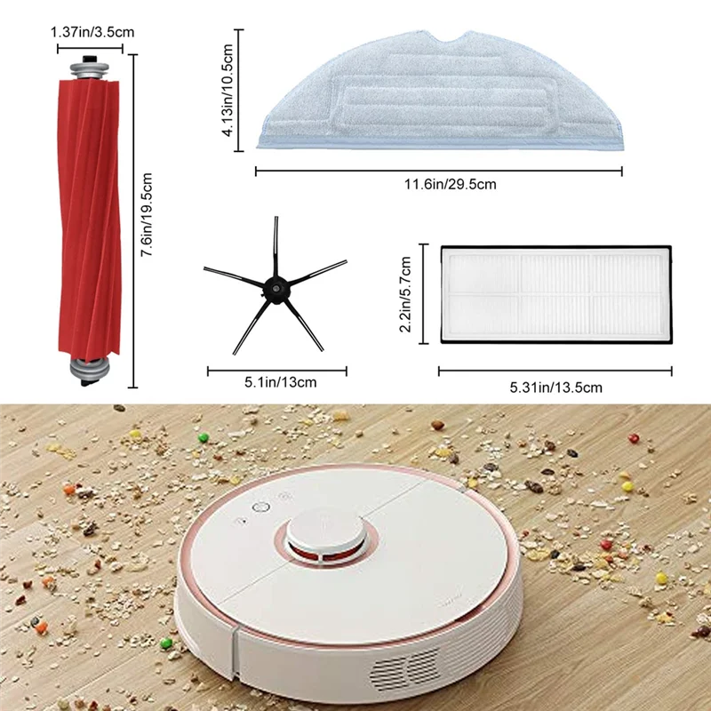 فرشاة رئيسية فرشاة جانبية فلتر HEPA إكسسوارات قطع غيار متوافقة مع مكنسة Roborock S7 T7S T7S Plus G10 الكهربائية