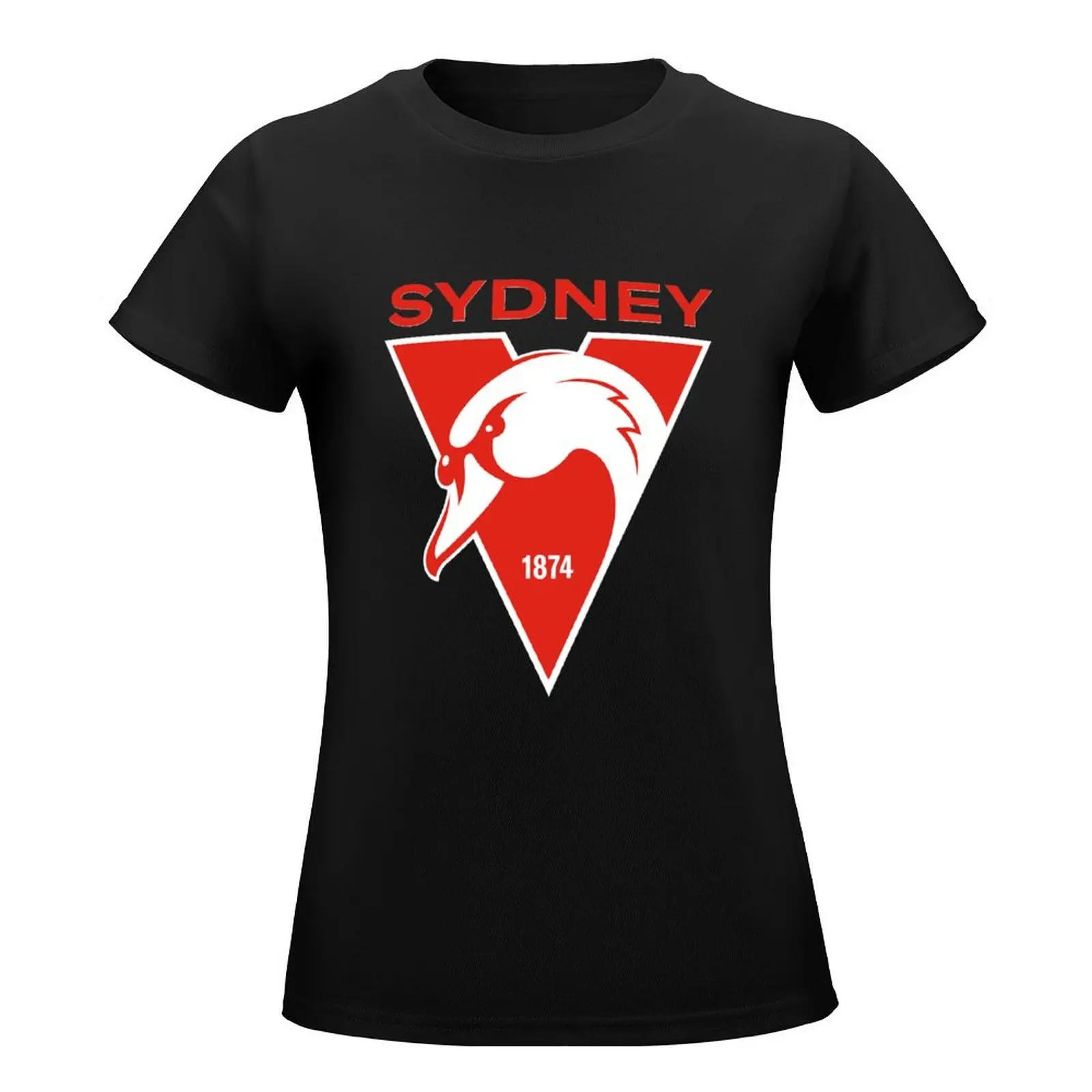 Sydney the Bloods Swans Haughty Swannies-Logos T-Shirt korean fashion Short sleeve tee funny western t-shirt dress for Women