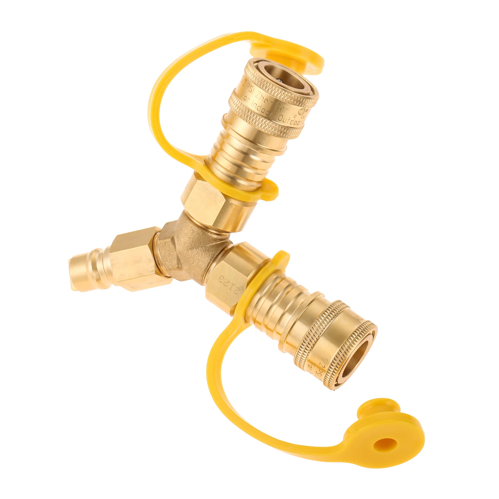 3/8" Y-Splitter Separator Low Pressure RV Propane Natural Gas Grills Quick Connect/Disconnect Adapter for Patio Heater Fire Pits