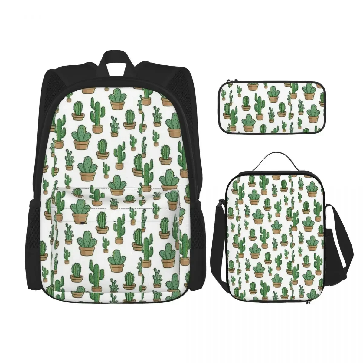 

Cactus Flowers Cactus Cactus Flowers Floral Pattern Backpacks Bookbag School Bags Rucksack Lunch Bag Pen Bag Three-Piece Set