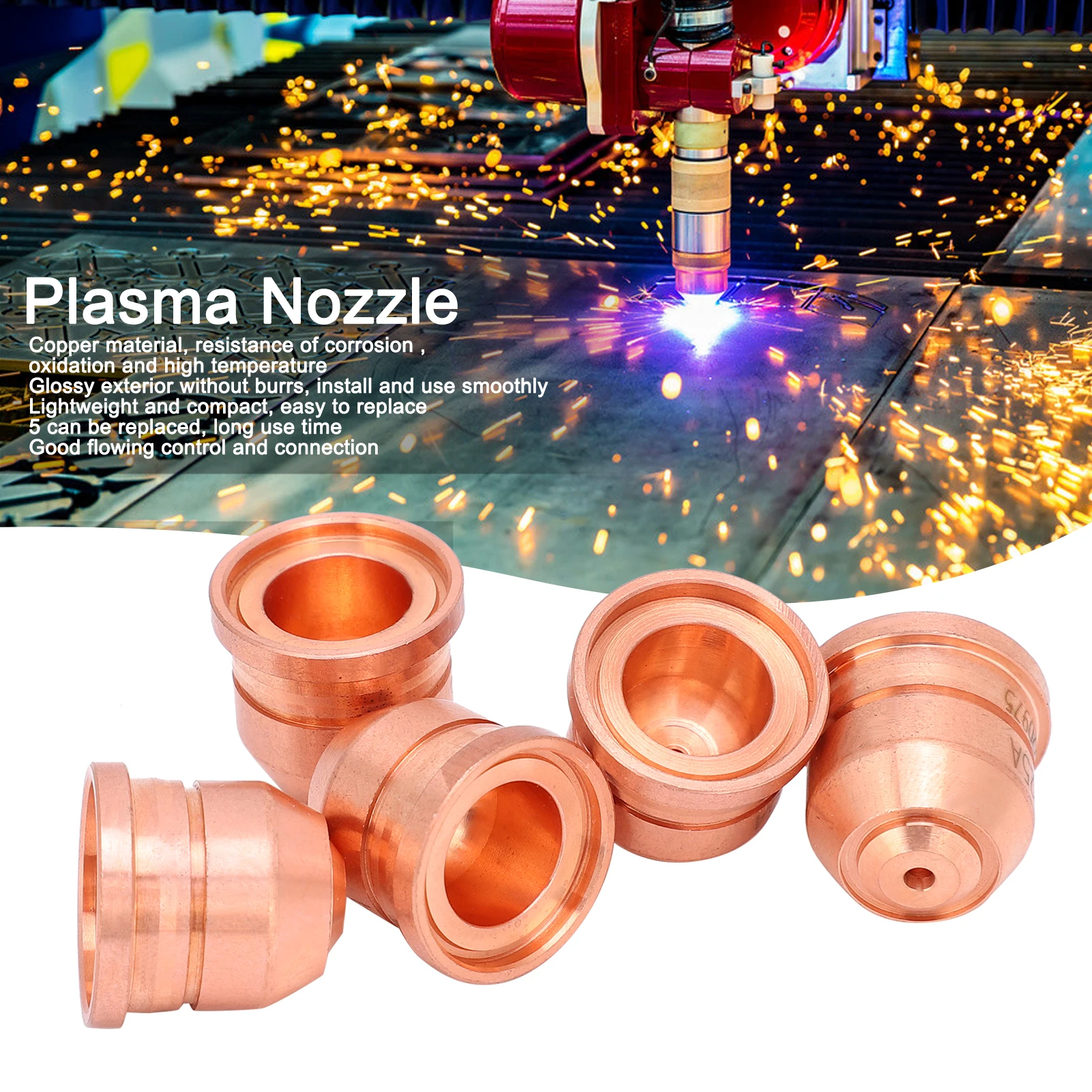 

220975 Plasma Nozzle Cutting Torch Electrode Tip Cutter Spray Head Accessories Plasma Cutter Accessories Cutter Nozzle Kits