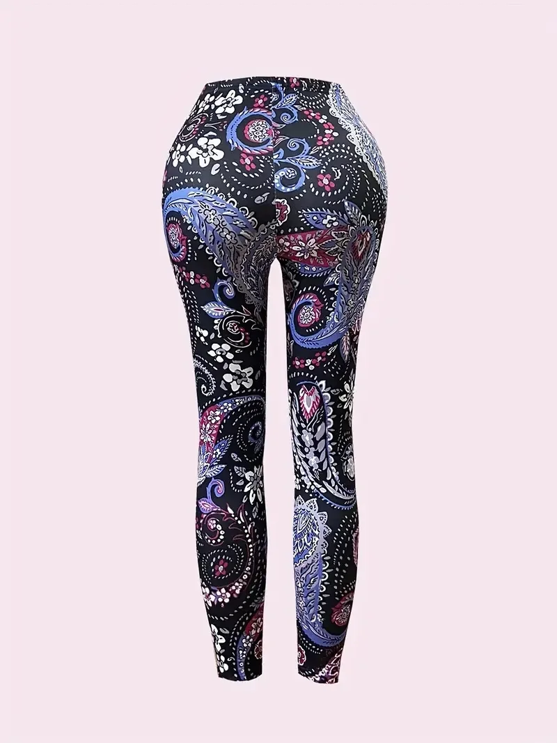 Women's Spring and Autumn - Fashionable Floral Print Casual Leggings