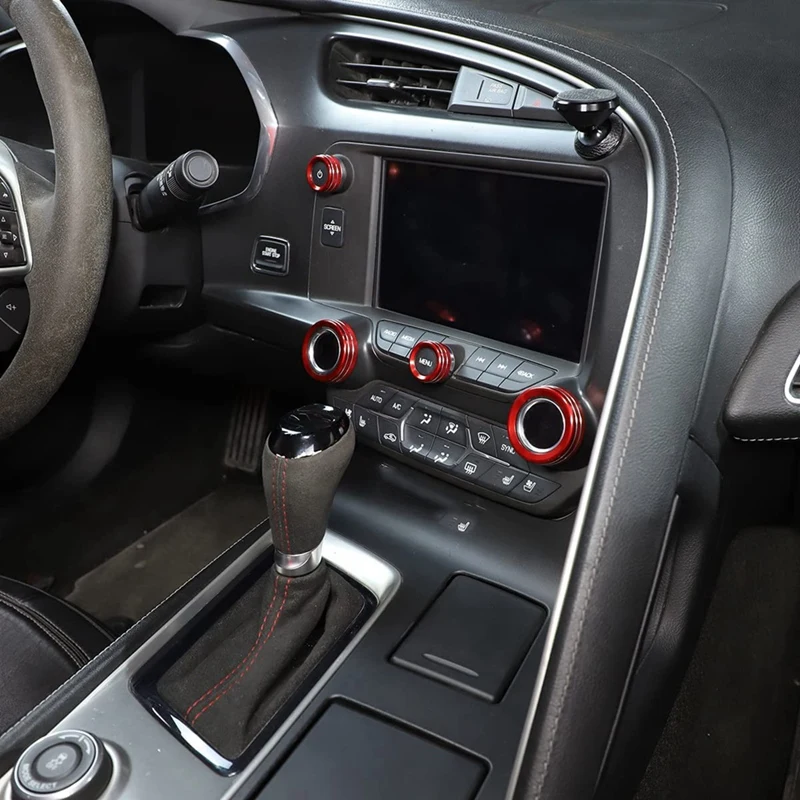 Car Central Console AC Volume Knob Button Switch Cover Trim For Chevrolet Corvette C7 2014-2019 image 3