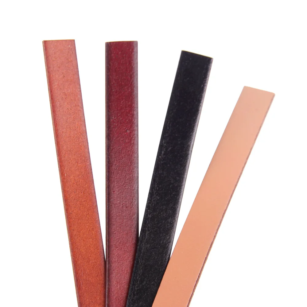 2M 3-10mm Cowhide Leather Flat Cord Rope for DIY Jewelry Findings Bracelet Making Components Leather String Craft Material image 2