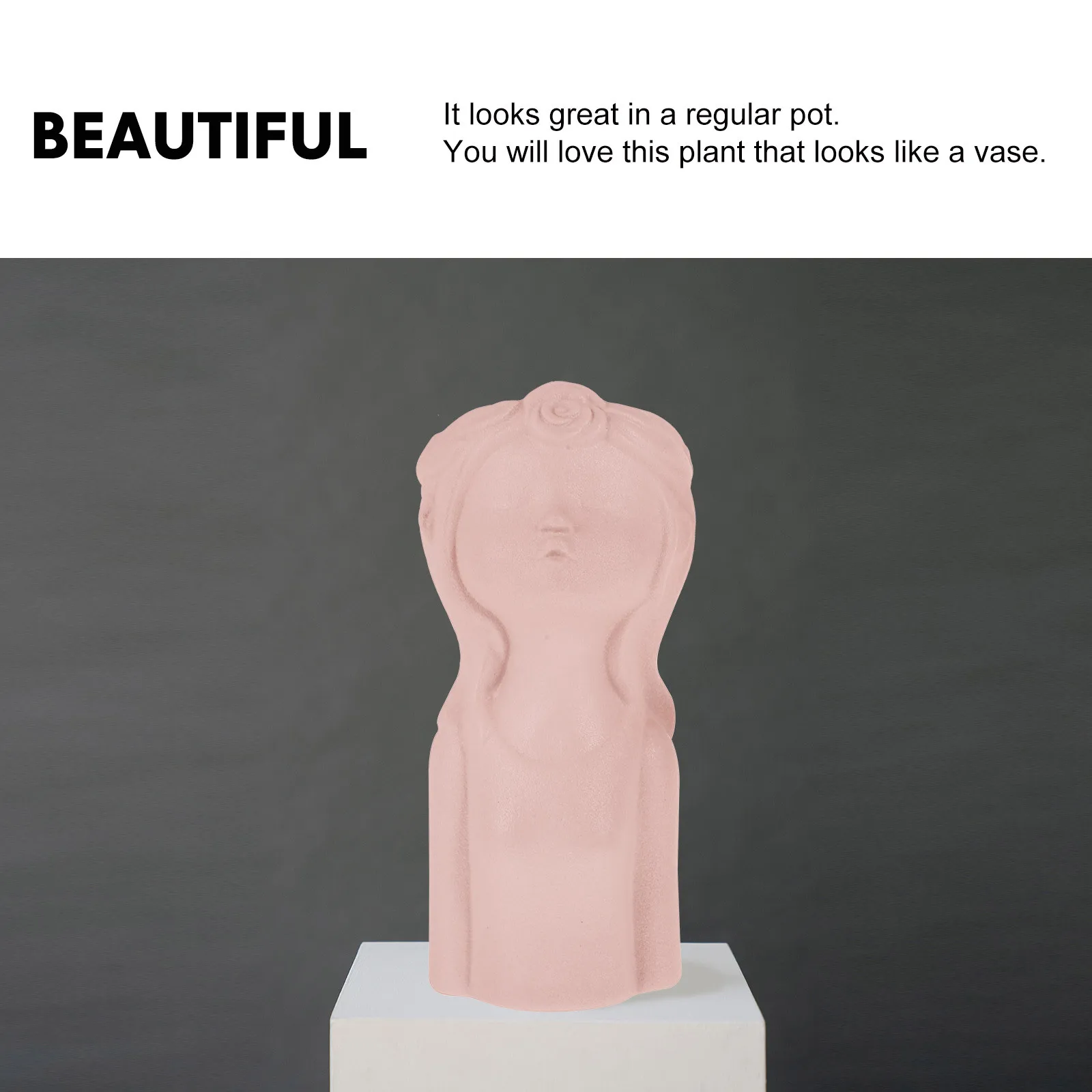 

2Pcs Artistic Ceramic Vase Human Face Design Flower Holder Desktop Decoration Human Face Vase Dried Flower Holder