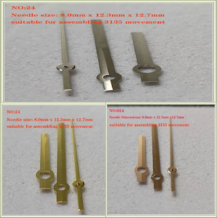 

Log style three needle suitable for 3135 movement watch hands, hands, hour hands, minute hands, second hands, 024