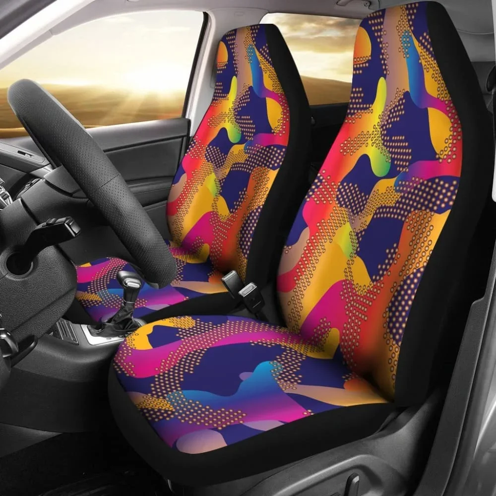 Glittering Army Dots Car Seat Cover,Pack of 2 Universal Front Seat Protective Cover