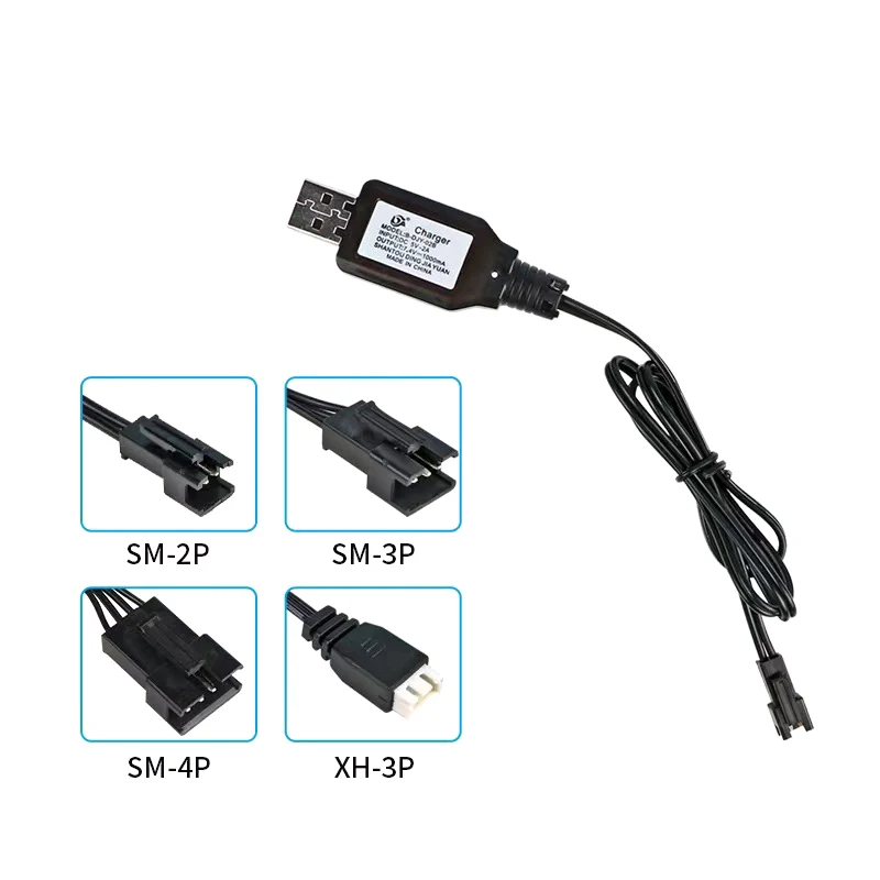 7.4V (3.7V X2) Charger SM-2P/3P SM-4P Reverse XH-3P/4P Li-ion Battery Electric RC Toys Car Boat USB Charge