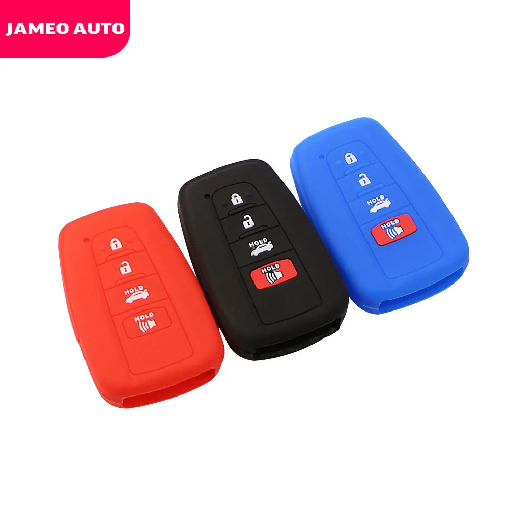 Silicone Car Key Fob Cover Case for Toyota CHR C-HR Camry Prius Prado Rav4 2016 - 2022 2/3/4 Buttons Remote Keyless