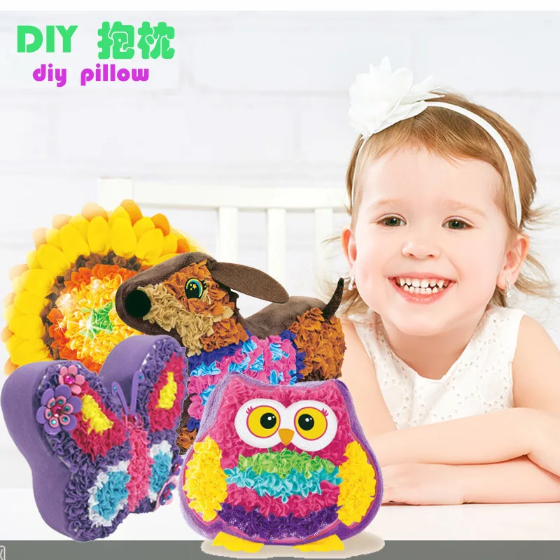 DIY Handmade Plush Pillow Kids Craft Kits Cute Doll Kawaii Children Plush Parent-Child Interactive Educational Toys for Girls