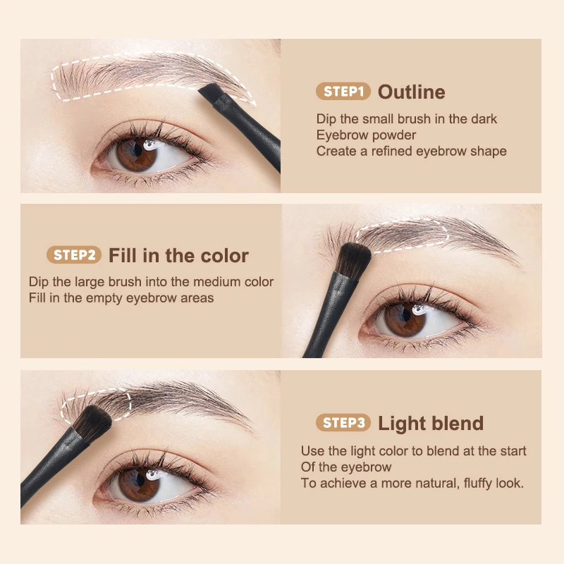 Judydoll 3-Color Brow Powder Palette – กันน้ํา ติดทนนาน และเป็นธรรมชาติ คําจํากัดความป้องกันรอยเปื้อน