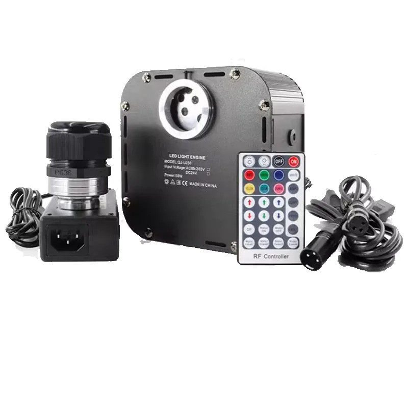 1X DMX512 RGB Fiber Optic Light Engine Twinkle 50W LED illuminator For Ceiling Star Decoration