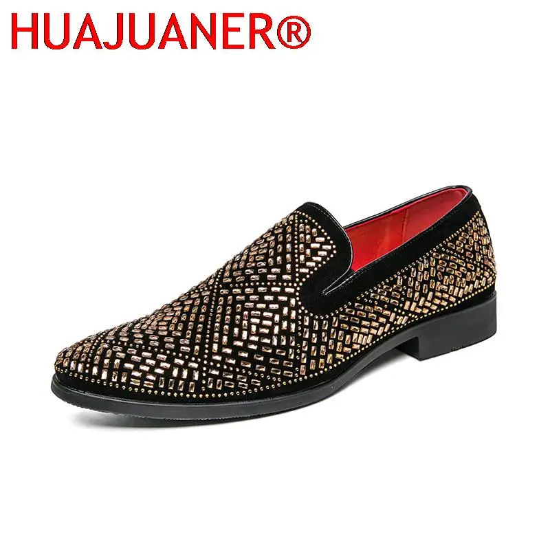 

Men Dress Italian Shoes Slip On Fashion Party Men's Shoes Pu Leather Moccasin Glitter Formal Male Shoes Man Oxford Shoes For Men