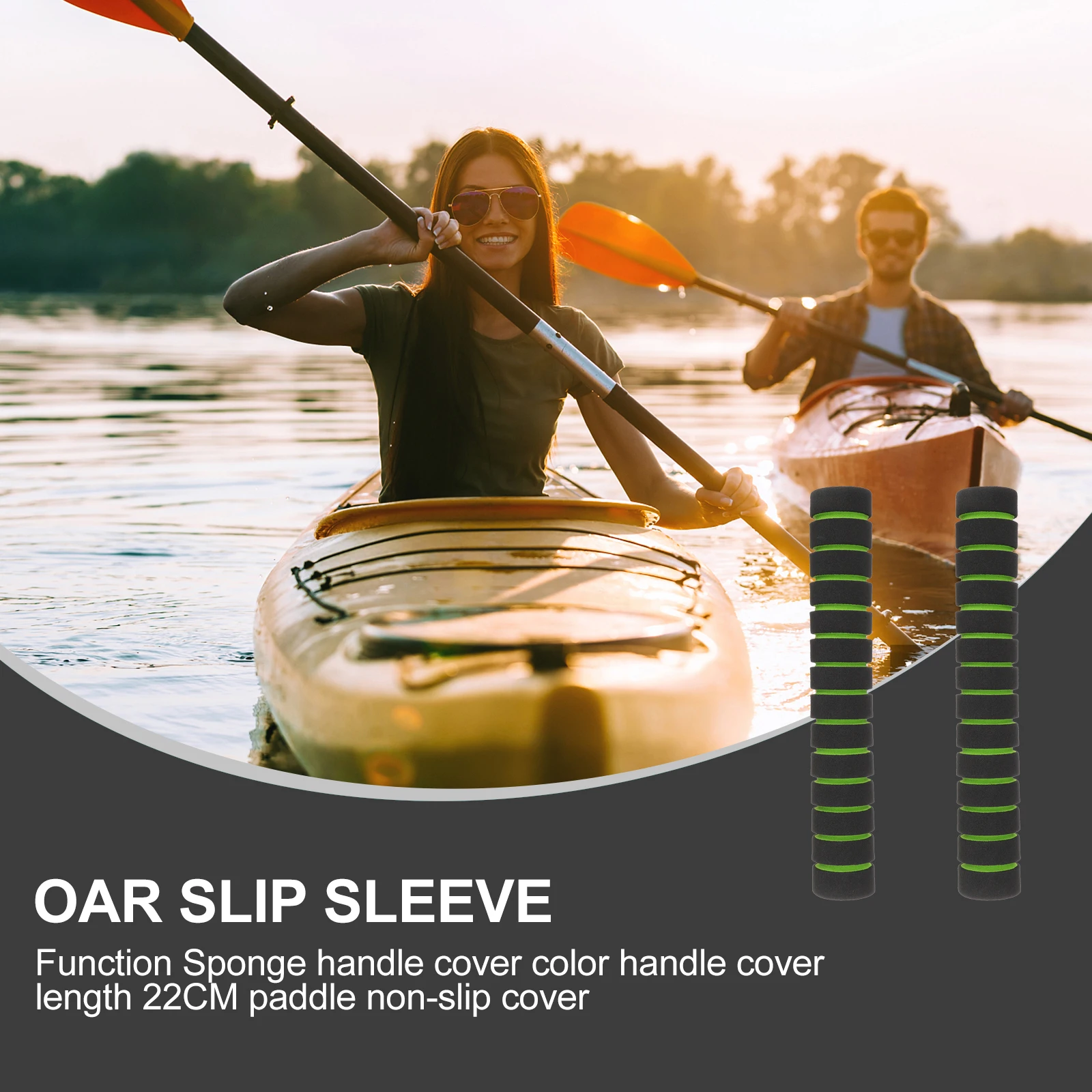 

Foam Grips 22CM Sponge Handle Covers Non-Slip Kayak Paddle Protectors Hand Protection Accessories Boat Paddle Durability