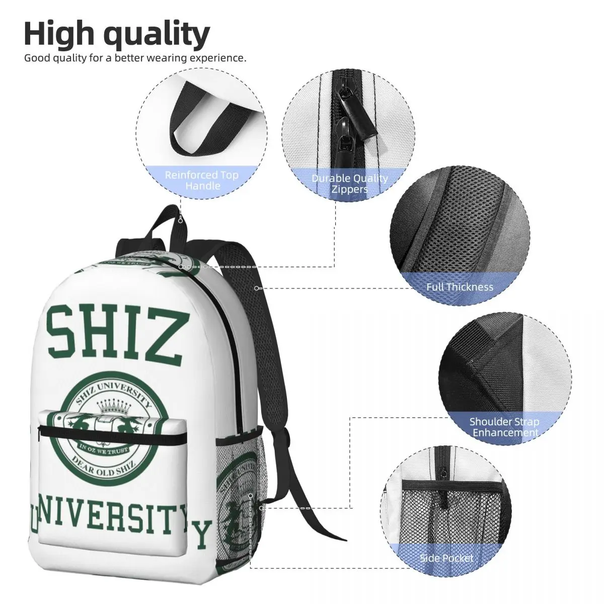 Shiz University Design Backpack Student BookBag Kids School Bag Computer Shoulder Bags for Men Women