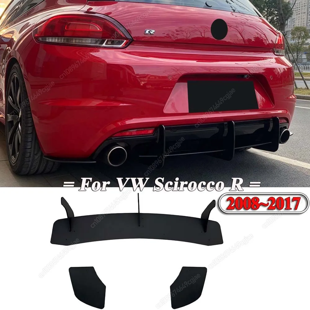 Maxton Style Car Rear Diffuser Exhaust Bracket Splitter Spoiler Plate Lip Trim Accessories For VW Scirocco R 2008 To 2017 Tuning