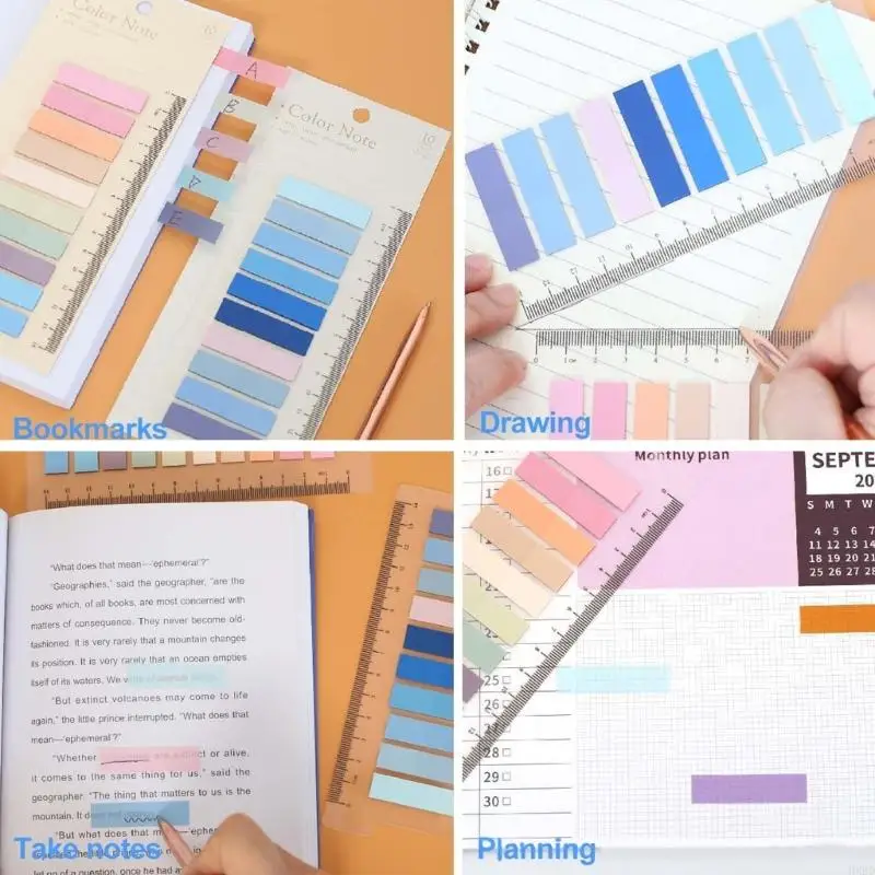 2025 Nuove schede Sticky 800pcs, schede indici trasparenti da 4 pacchetti, annotazioni libri, tabelle del