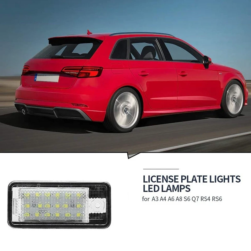 Luz LED para matrícula de coche, lámpara blanca para A3, S3, 8P, A4, B6, B7, A5, A6, 4F, A8, S8, C6