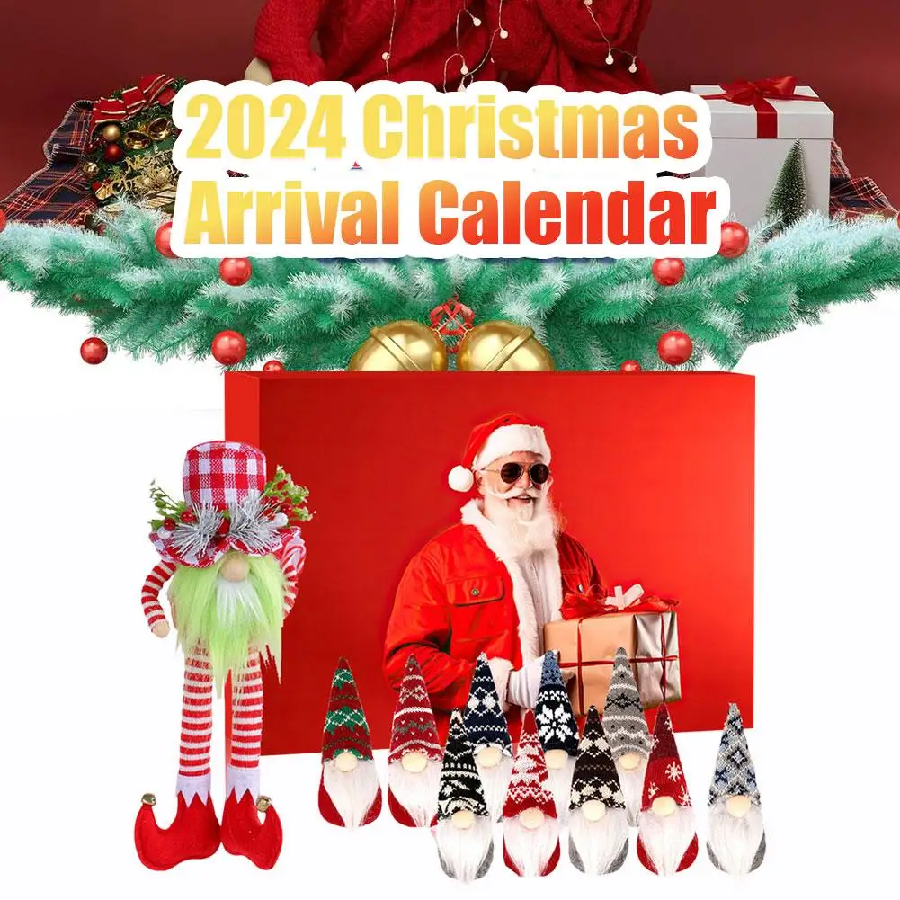 2024 Christmas Dwarf Arrival Calendar Gift Box With Toy Faceless Christmas Favorite Plush Rustic Dolls Dwarf W8p9