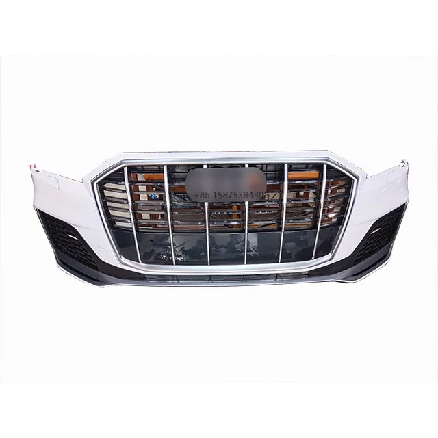 

For Q7 2021 High Quality Sport Edition Front Bumper with Sporty Design Complete Bumper Grill White Bumper