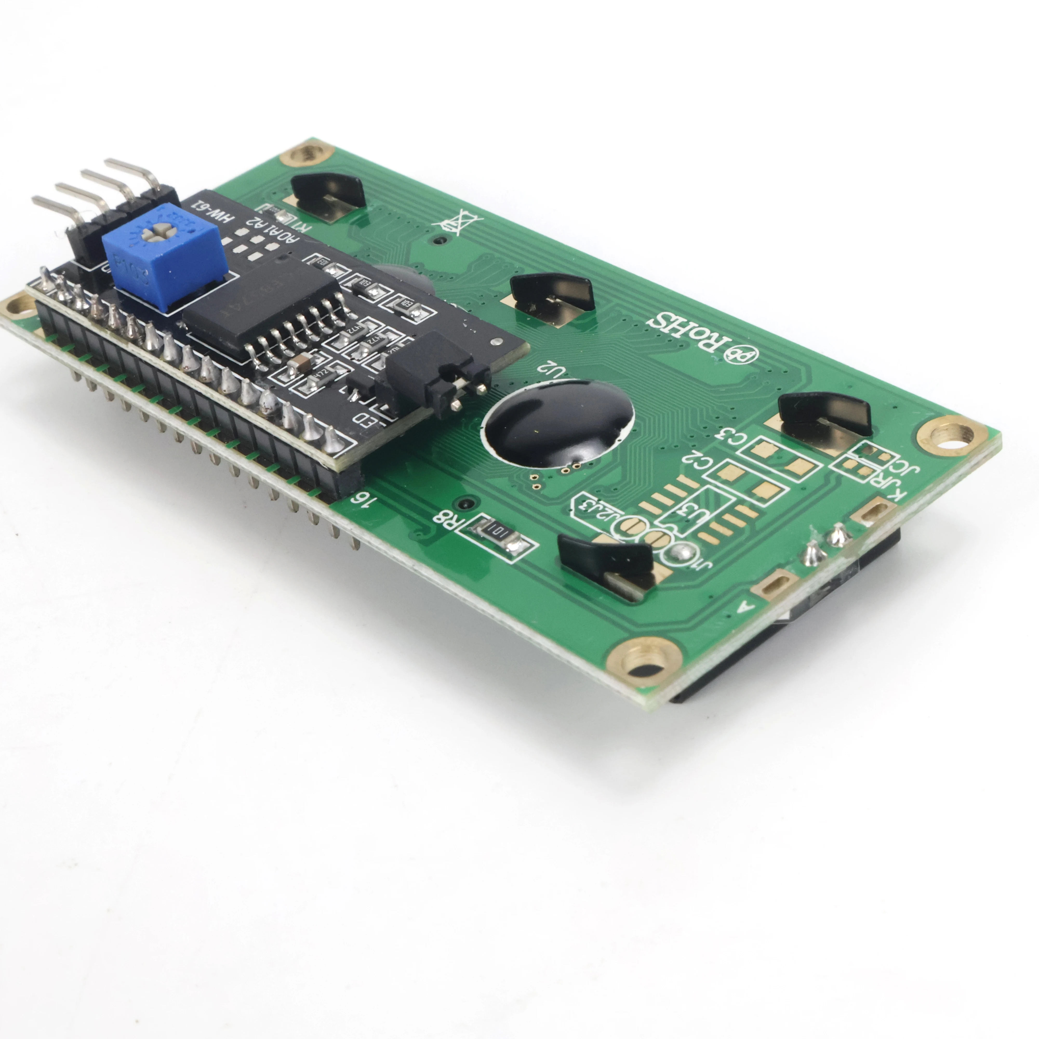 Modulo display LCD 1602A 16x2 con adattatore interfaccia I2C, retroilluminazione blu/giallo-verde per Arduino Raspberry Pi, pre-saldato (5 V)