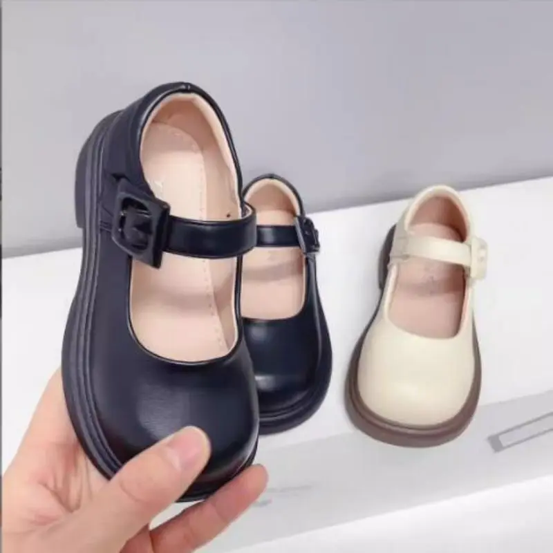 

2025 Autumn New Children's Shoes Girls' Soft Thick Sole Comfortable Princess Shoes Simple Fashion Girls' Leather Shoes 26-37