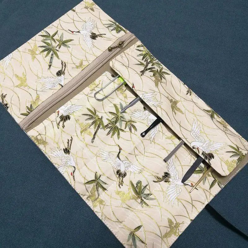 Original Handmade Pencil Case, Fabric Pencil Wrap, Antique-style Roll-up Pencil Case, Roll-up Pencil Wrap, Storage Pouch
