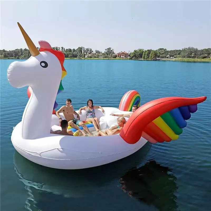 Direct sales of inflatable floating beds for multiple people on water by inferior manufactwater to Shanghai Island floating raft