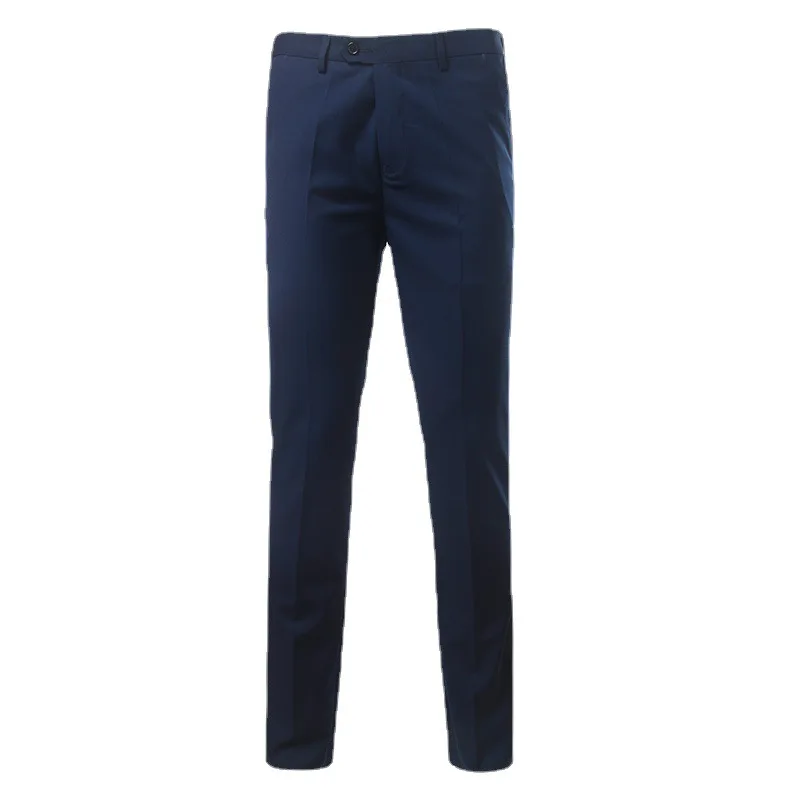 

Large Size 28- 42 High Quality Boutique Fabric Men's Formal Business Suit Pants Solid Color Slim Elastic Waist Male Trousers