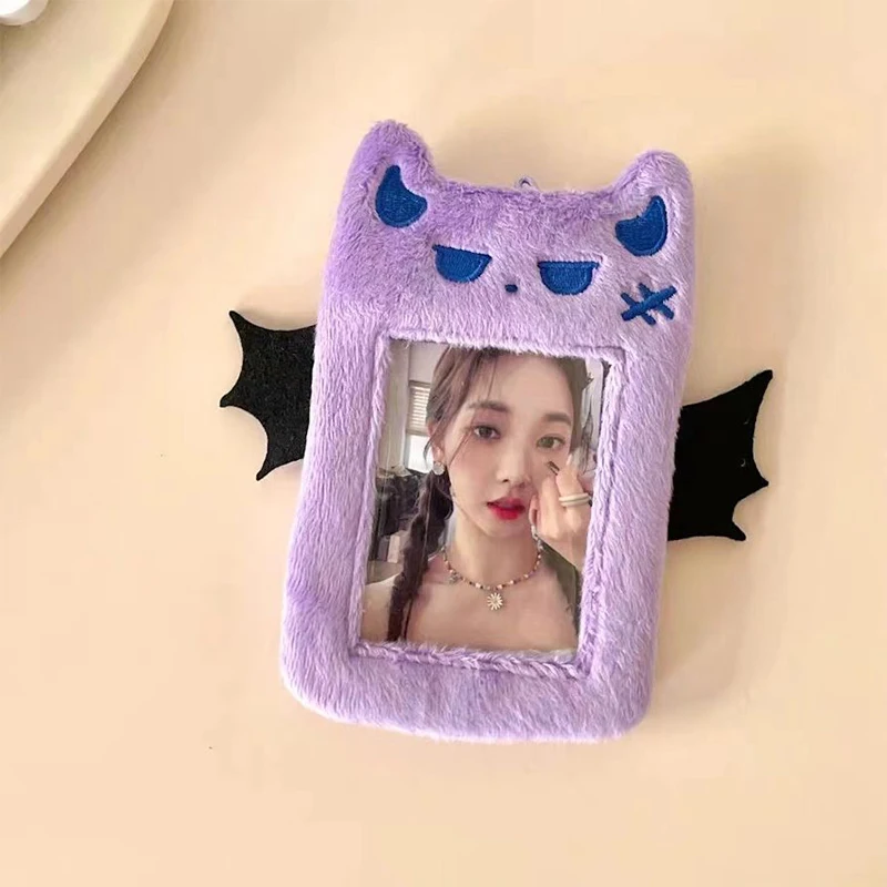 

1 Pcs Kpop Style Wing Demon Plush Photocard Holder Cute Card Set For Girls Students Idol Card Display Protective Case