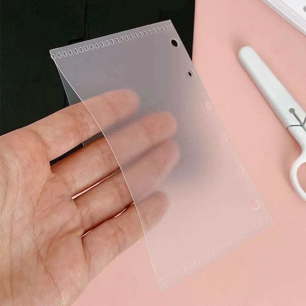 A5 A6 Separator Paper Index Black White Page Notebook Page Classification Separator 6 Holes Transparent