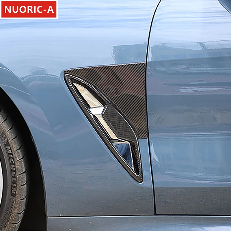 

Carbon Fiber Front Side Leaf Fender Air Outlet Panel Cover Trim for BMW 8 Series G14 G15 G16 2019-2023 Exterior Accessories