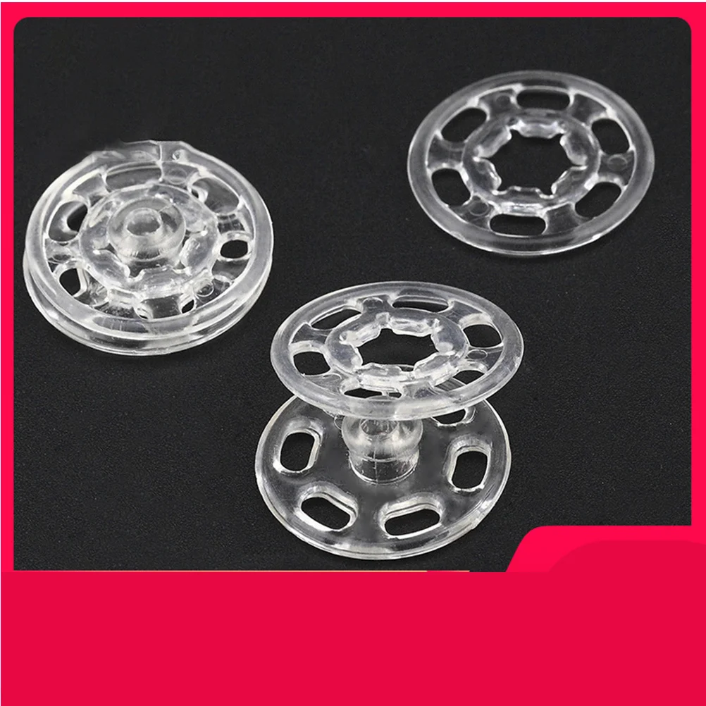 100Pcs Kancing Baju Transparan Resin Kancing Tak Terlihat Pengikat Aksesoris Jahit DIY untuk Pakaian Jaket Mantel Kancing Baju