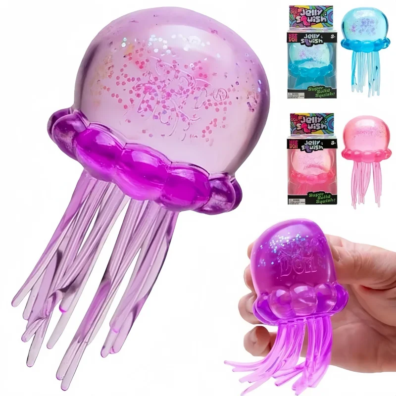

High Quality Needoh Jellyfish & Cube Squish Toy Blind Box Soft Jelly Squeeze Stress Relief Fidget Toy Sensory NeeDoh Adults Gift
