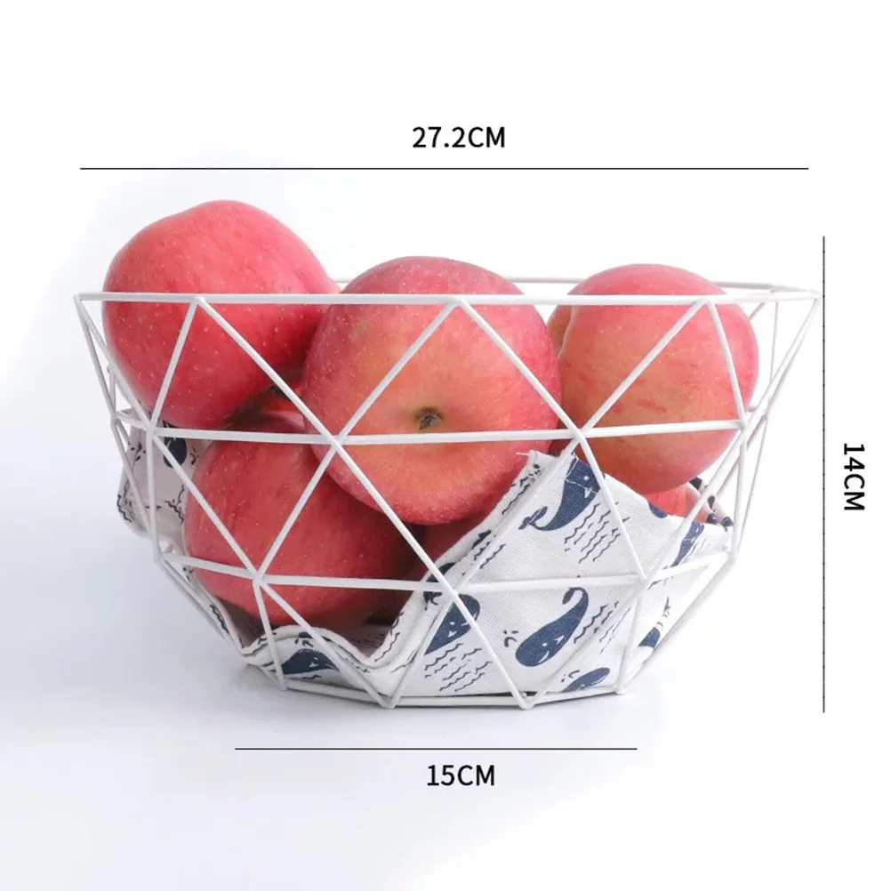 

Big Size White Fruit Basket Iron Collection Nordic Style Suitable for Snack Storage Party Dining Table Decoration