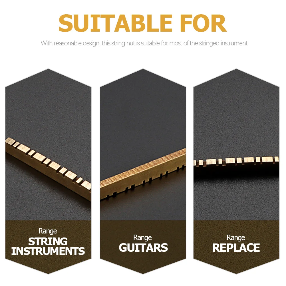 

Premium Brass Stringed Instrument Bridge Accessories Upper String Nut For Electric Guitar Clear Tone Durable Metal Nut Guitar