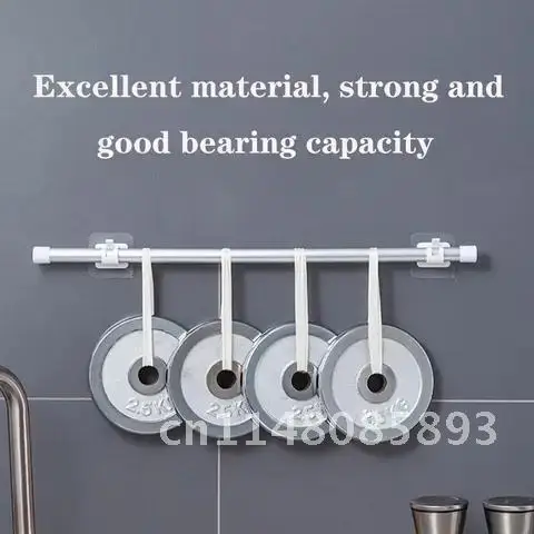 Adjustable Wall Curtain Fixed Clip Hanging Rack Multi-Purpose Hook Curtain Rod Holder Clamp Hooks Nail-Free Rod Bracket Holders