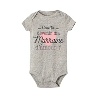 Do You Want To Be ma marraine imprimer bébé barboteuse marraine demande infantile body nouveau-né à manches courtes combinaison enfant en bas âge vêtements 7
