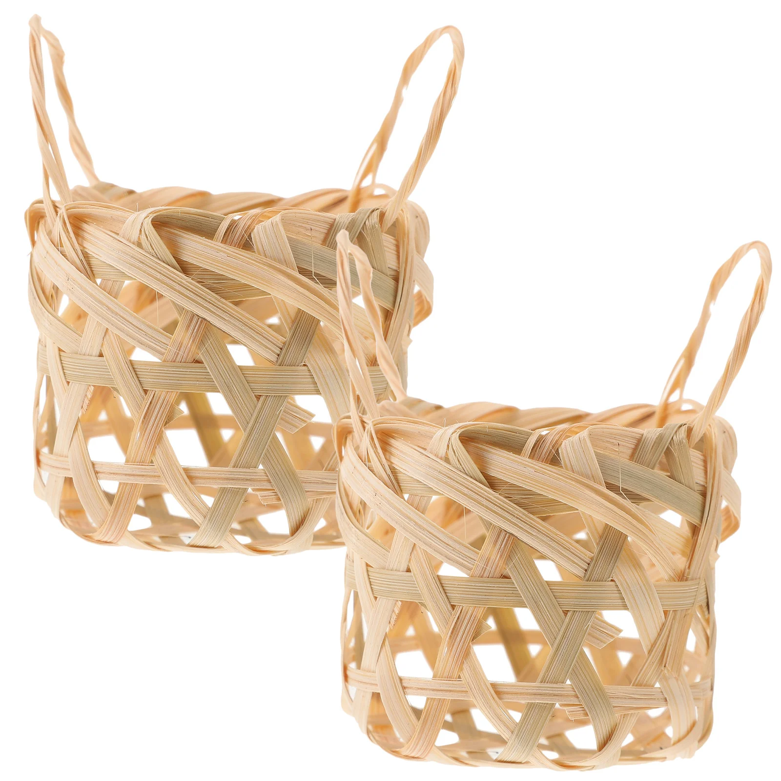 

2Pcs Woven Bamboo Lampshades Rustic Small Pendant Lamp Shades for Home Lighting Ceiling Light Cover Hanging Lamp Decor
