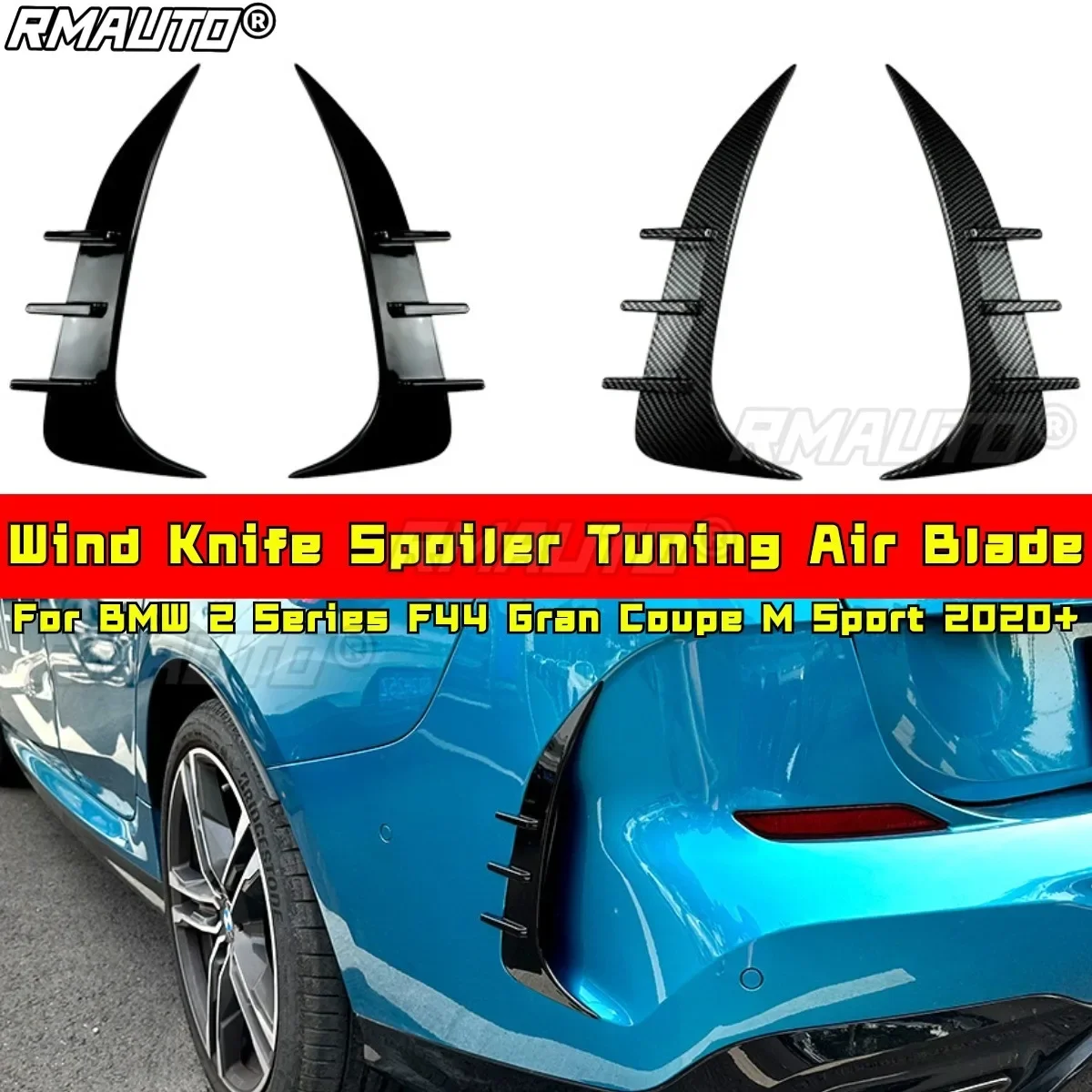 

Wind Knife Spoiler Tuning Air Blade Rear Bumper Side Splitter for BMW 2 Series F44 Gran Coupe M Sport 2020+ Modification Part