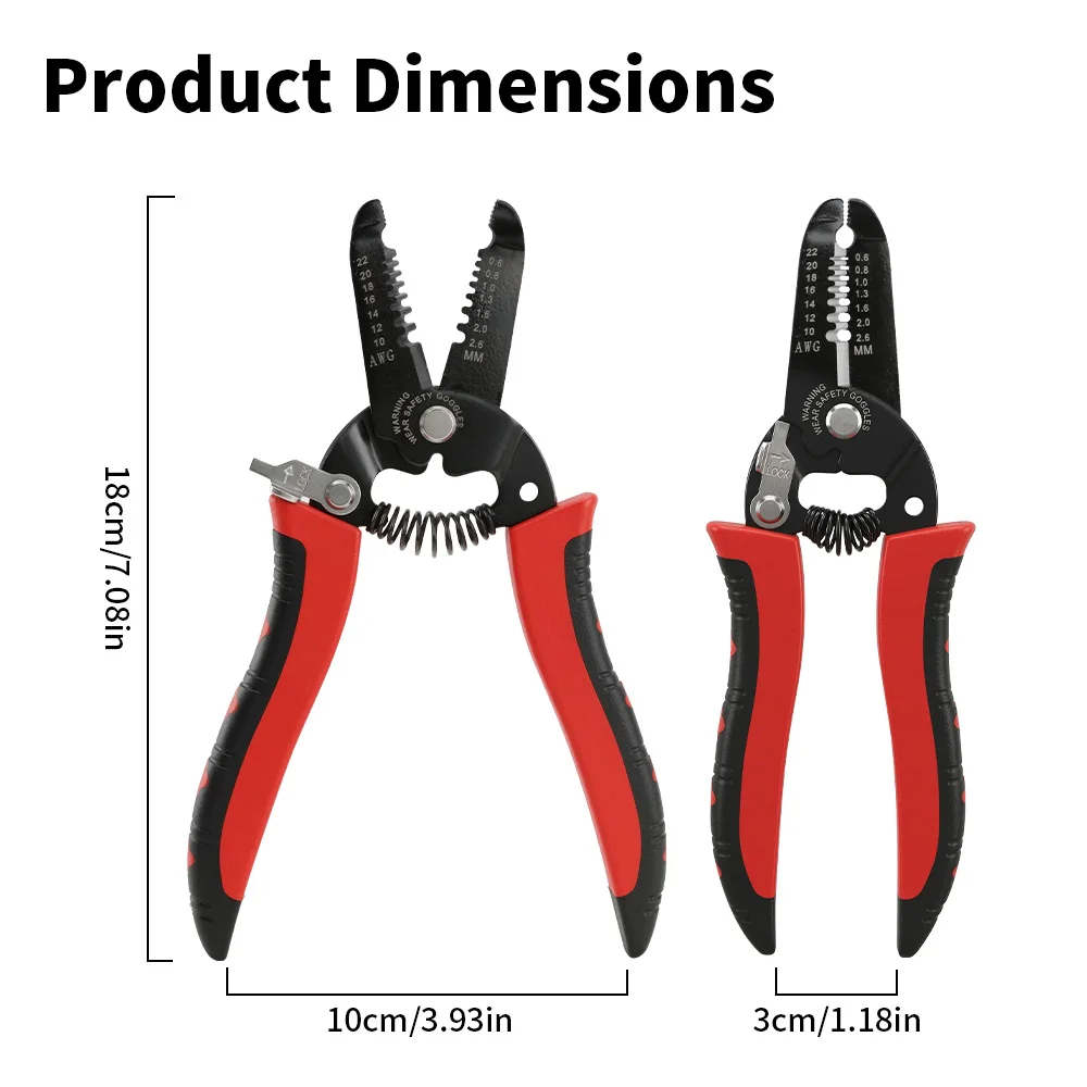 1pc/2pcs 6 Inch  Red/black Multifunctional Hand Tools Wire Cutter Wire Stripper Connection Cover Cutting Pliers,for Electrical