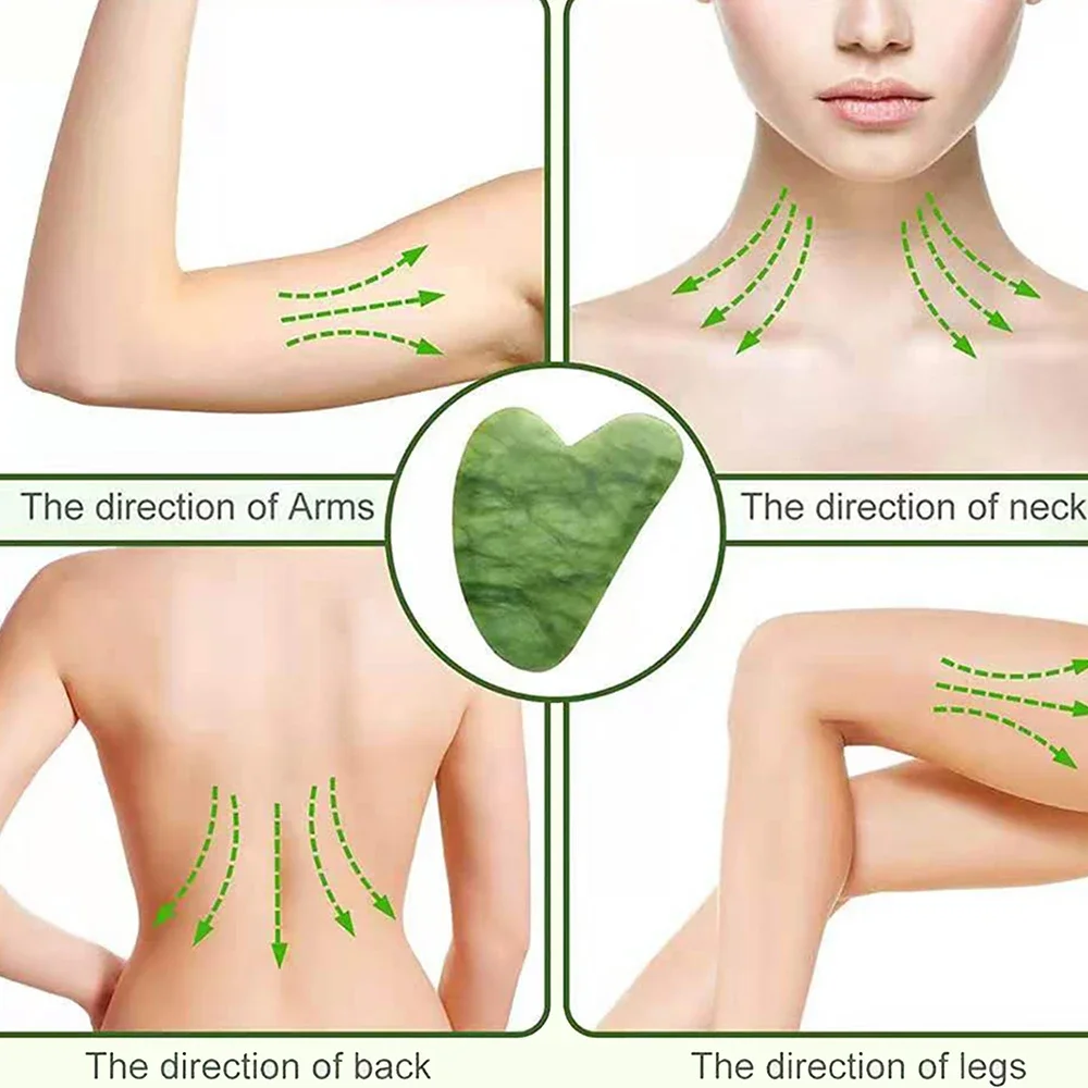Nowy naturalny jadeitowy wałek do twarzy Guasha zestaw skrobaków rozjaśniający skórę czarna pielęgnacja oczu masażer całego ciała Gua Sha skrobanie deska