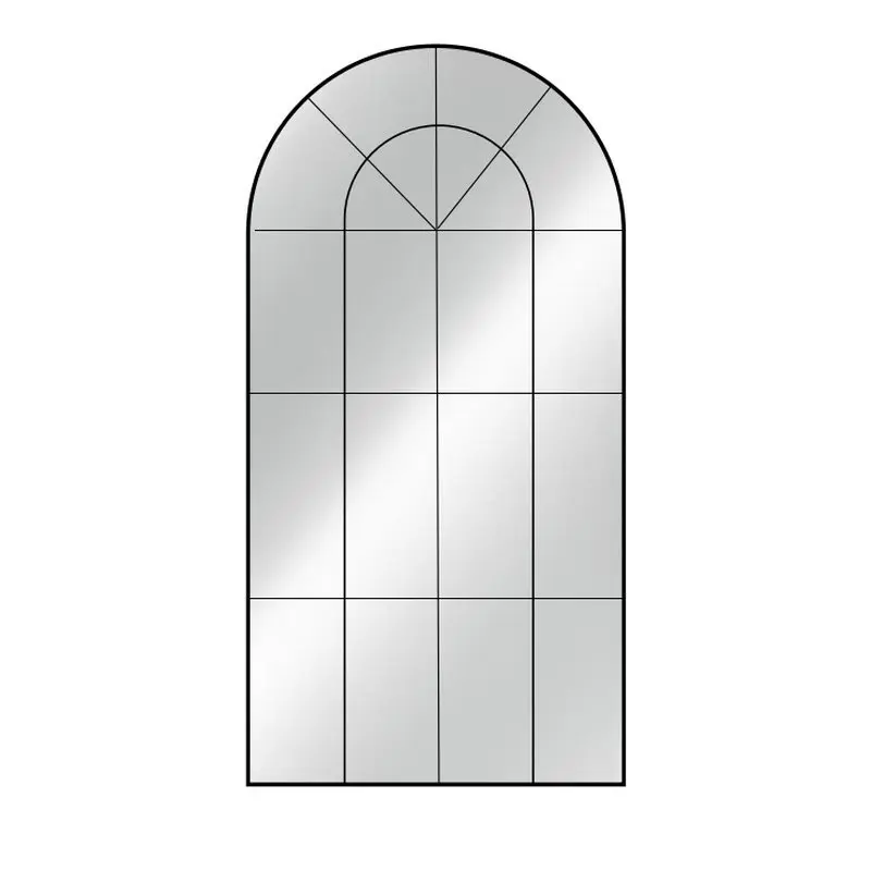 French retro large grid home floor-to-ceiling wall hanging false window Nordic dressing living room decorative mirror