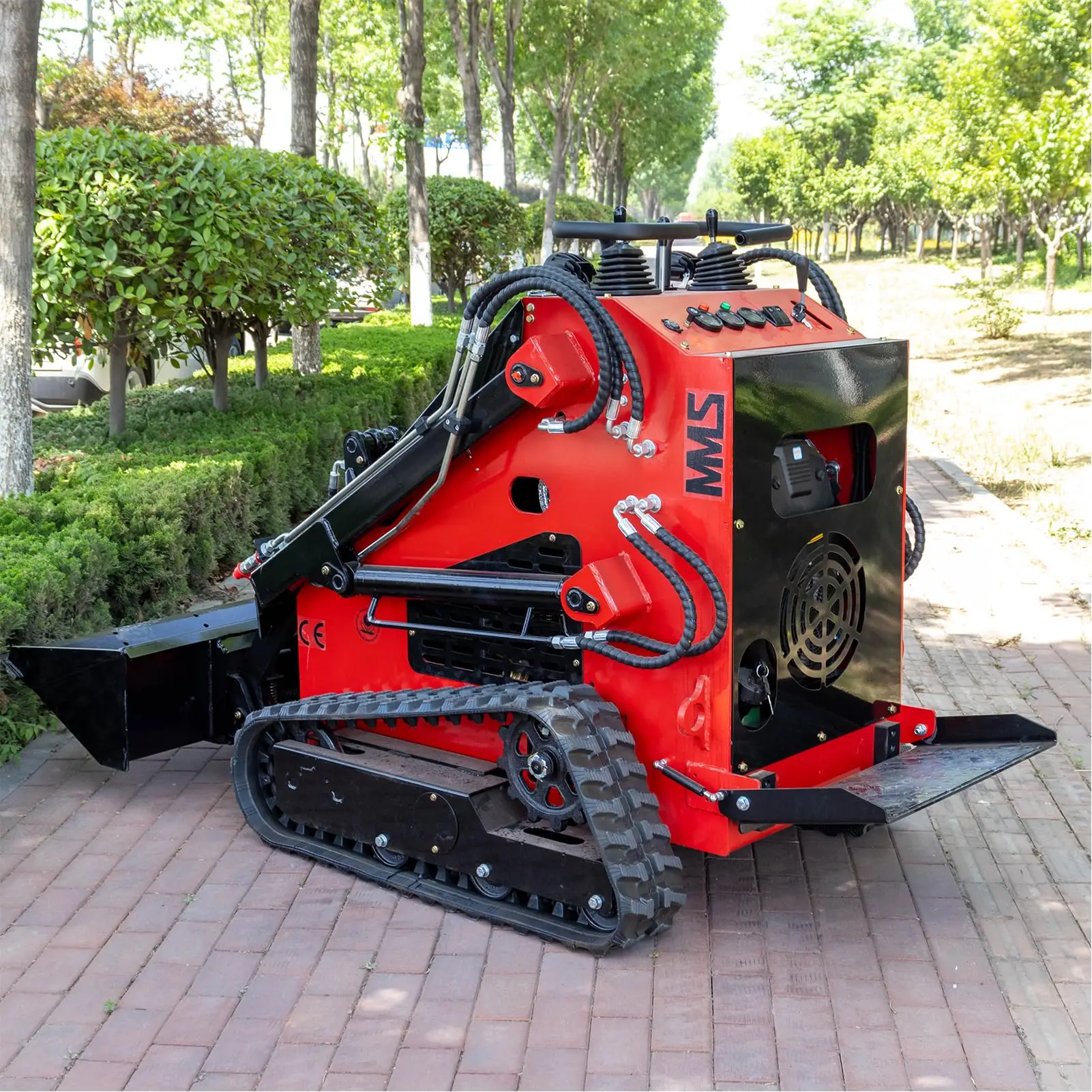 MMS Mini Triangular Track Skid Steer Loader with 23HP RATO Gasoline Engine46 inch Bucket Crawler  Loader One Year Warranty