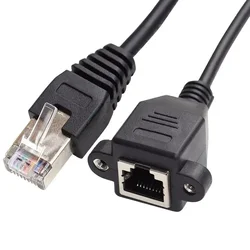 RJ45 8P8C FTP STP UTP Cat 5e Male To Female Lan Ethernet Network Extension Cable 30cm 60cm 1m 1FT 2FT 5FT With Panel Mount Holes